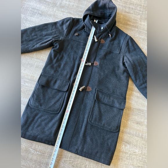 Vintage Lands' End 100% Wool Toggle Duffle Coat Men’s XLT Gray Thinsulate Hooded - Picture 14 of 15